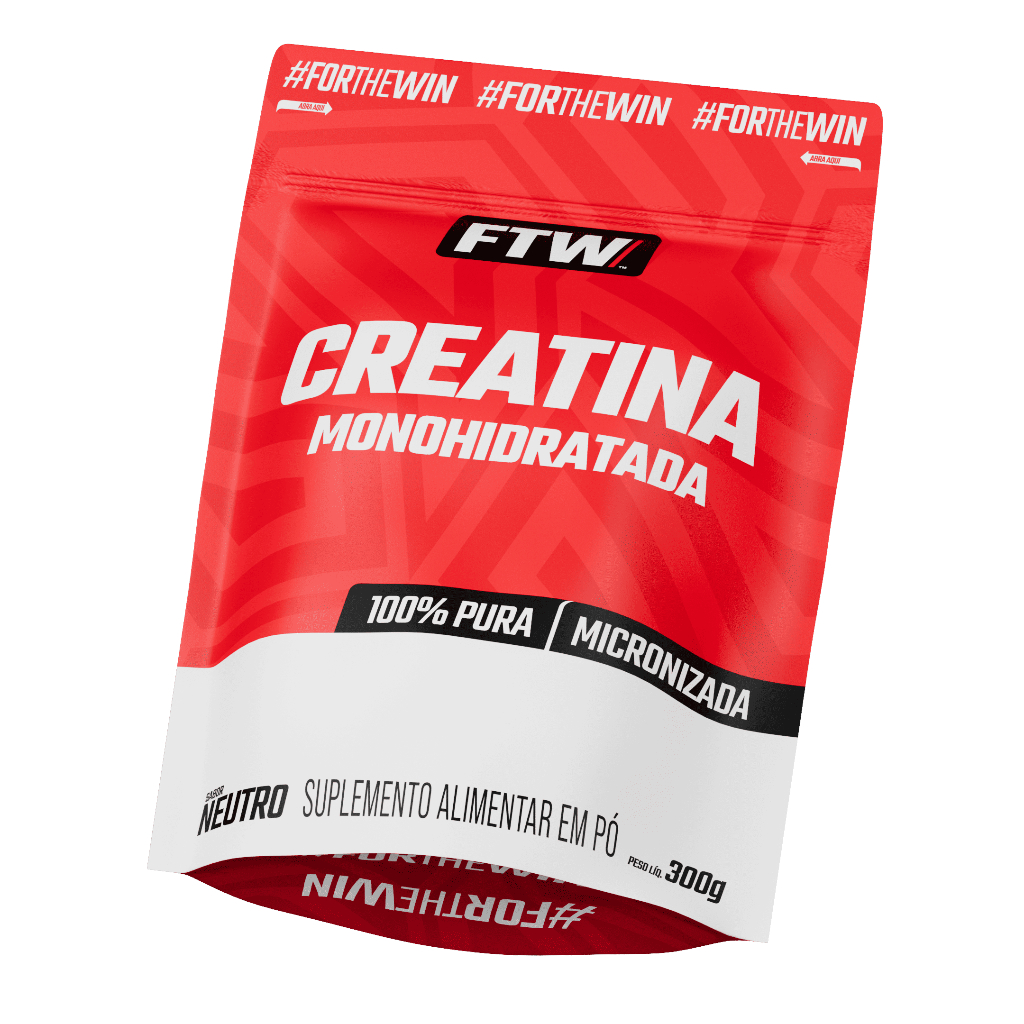 FTW Creatina Monohidratada Refil 300g - Energia, Força Muscular 100% Pura - Sabor Neutro