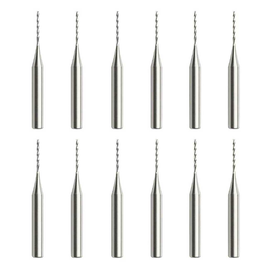 Kit 10 fresas Metal Duro Modelo Raiada para Corte CNC E Dremel - Medidas 1mm, 1,2mm, 1,5mm, 2mm, 2,4mm