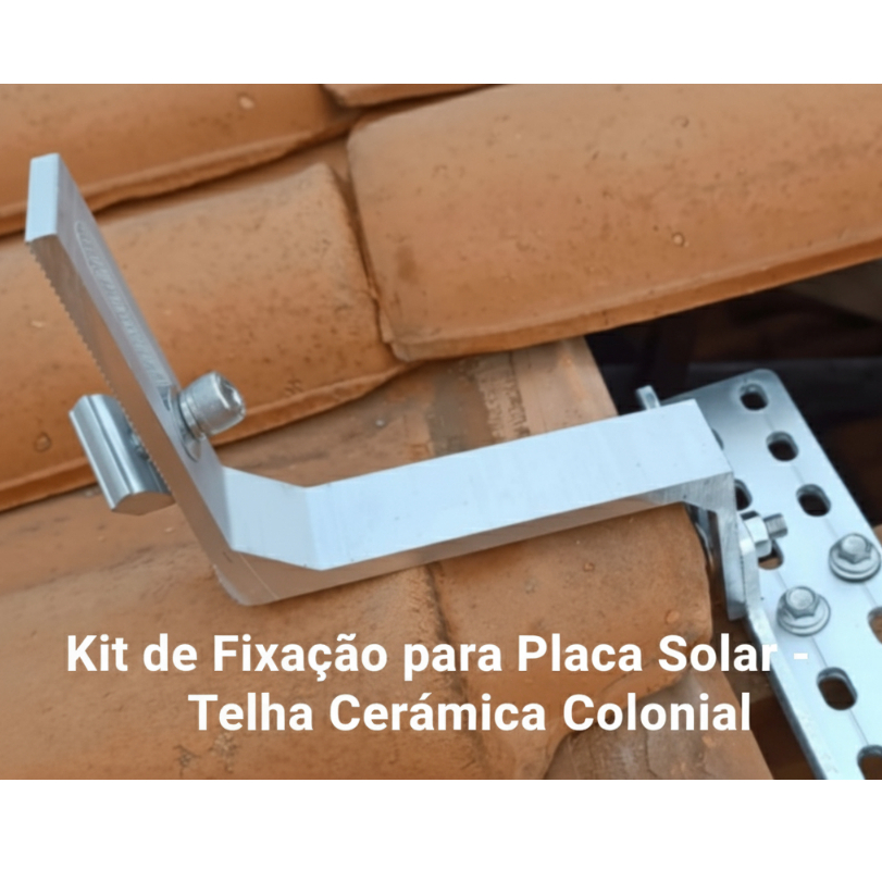 Kit Suporte Fixa Painel Solar para 4  Placa , Fixador para Telha Cerâmica ou Colonial