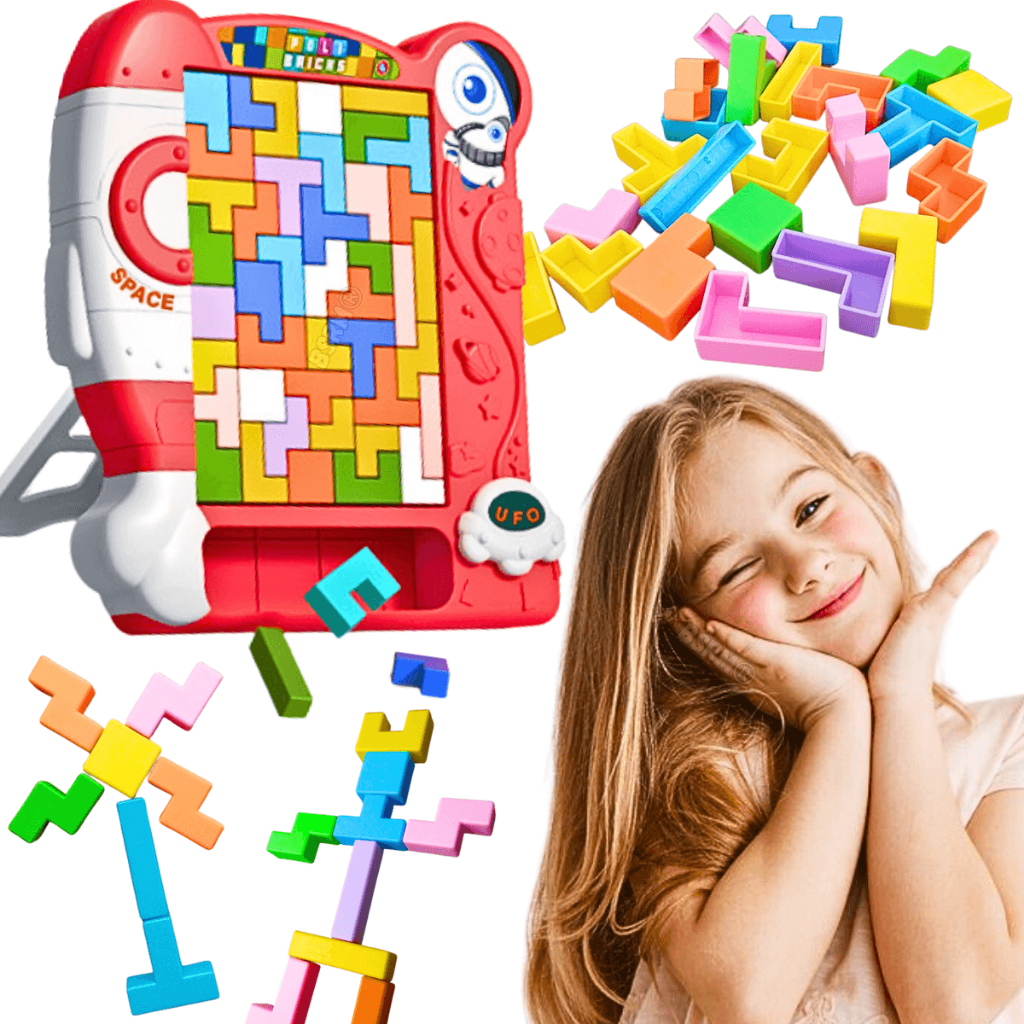 Brinquedo educativo Poli Bricks BM051 puzzle quebra cabeça presente dia das crianças menino menina