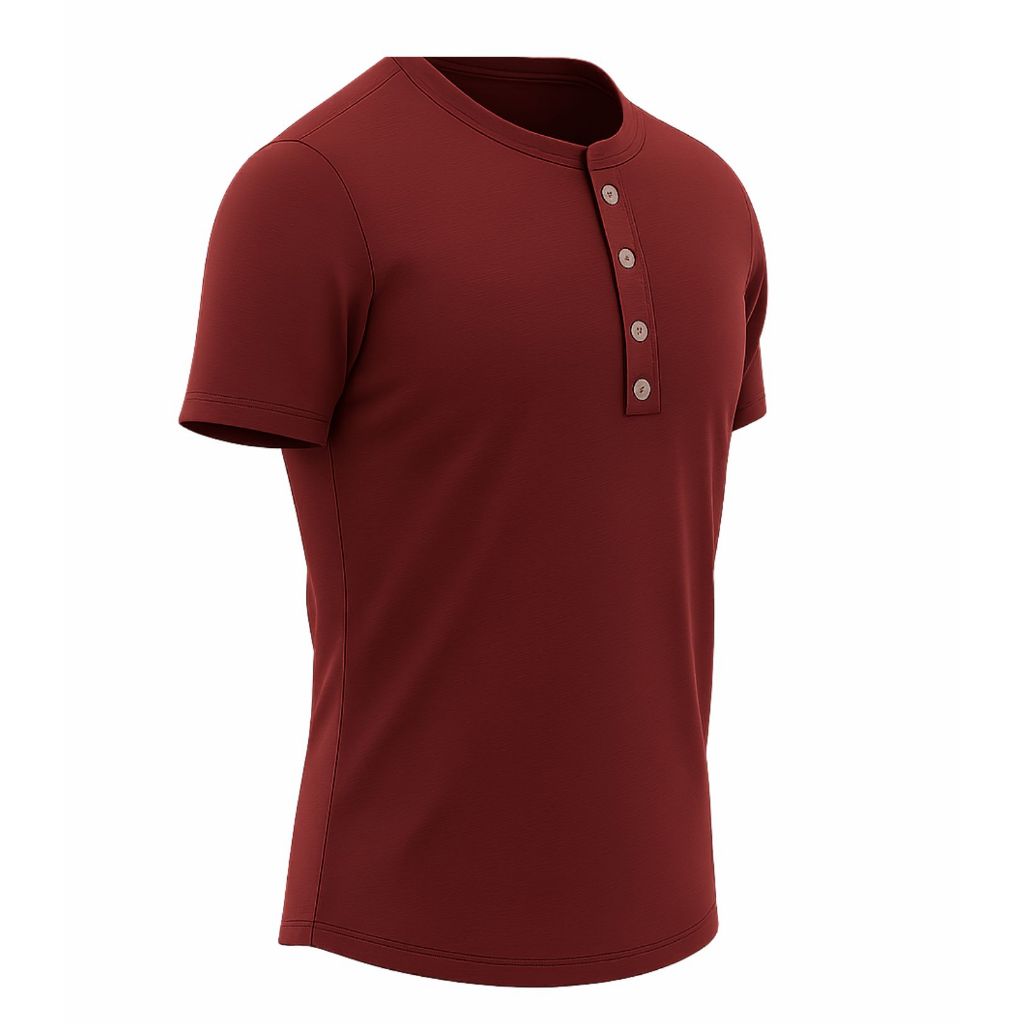 Camisa T-shirt Henley Manga Curta Masculina Slim
