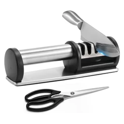Lumai Afiador Facas Detroit 4 Estágios Diamante Tungstênio Cerâmica Tesoura Manual Cozinha Inox