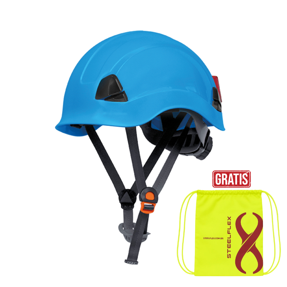 Capacete FALCON com Suspensão e Jugular da SteelFlex CA42234 -Rapel, Escalada, Altura, Espaço Confinado