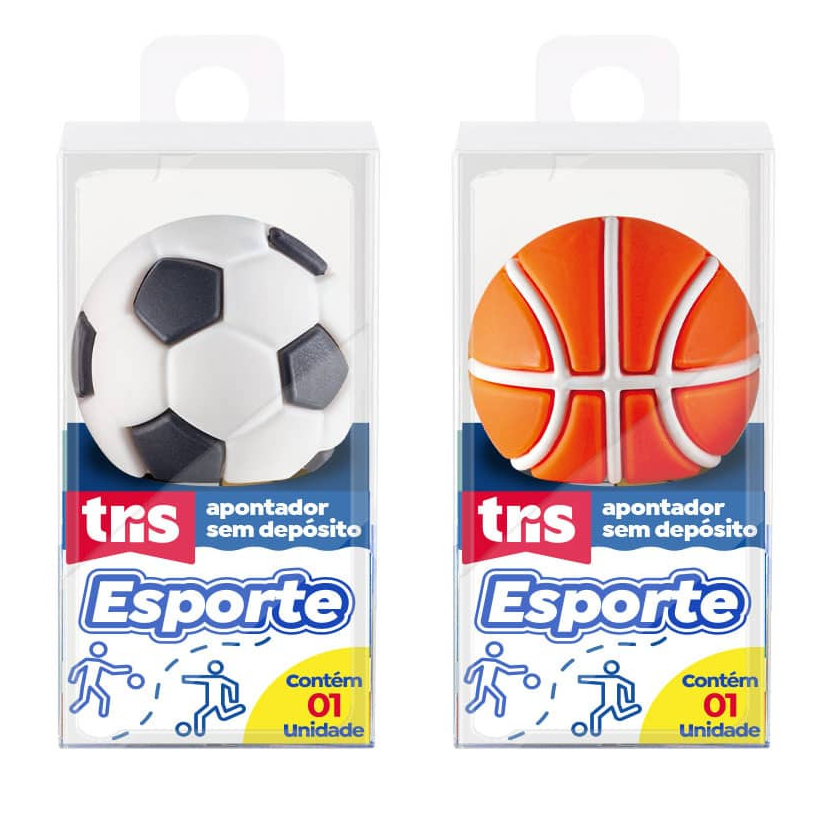 Apontador Esporte Bola de Futebol e Basquete Plástico Tris