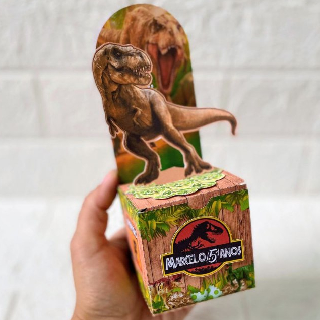 🦖 Caixa Cenário Dinossauro Jurassic Park Personalizada 🎉 Lembrancinha Festa Infantil Lembrancinha 3D dinossauro em Oferta na Shopee