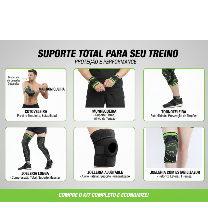 Tornozeleira/Joelheira /Cotoveleira /Munhequeira/Alça de pulso Ortopedica Compressão