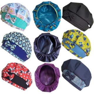 touca cirúrgica  tamanho Único feminina Forrada com Cetim gorro enfermagem veterinária odonto cozinheira personagens em Oferta na Shopee