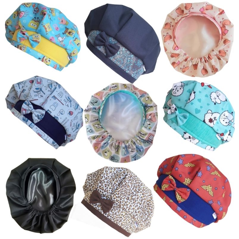 Touca cirúrgica tamanho Médio Forrada com Cetim cabelos longos pouco volumoso gorro enfermagem odonto cozinheira