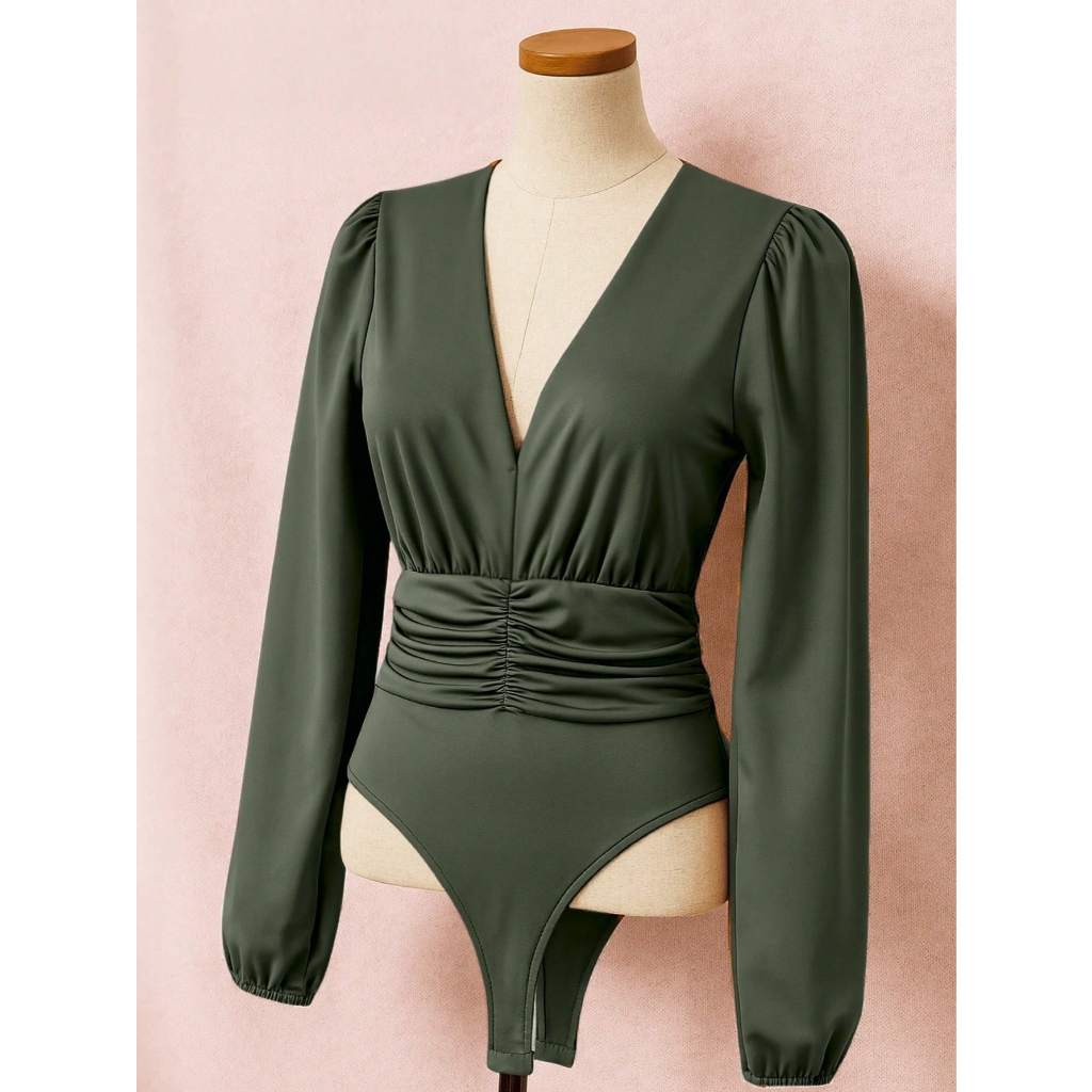 Body feminino manga longa estiloso e fresquinho