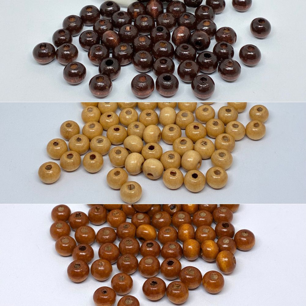 Conta Redonda de Madeira 8mm Com Furo Passante Com 100 Unidades em Oferta na Shopee