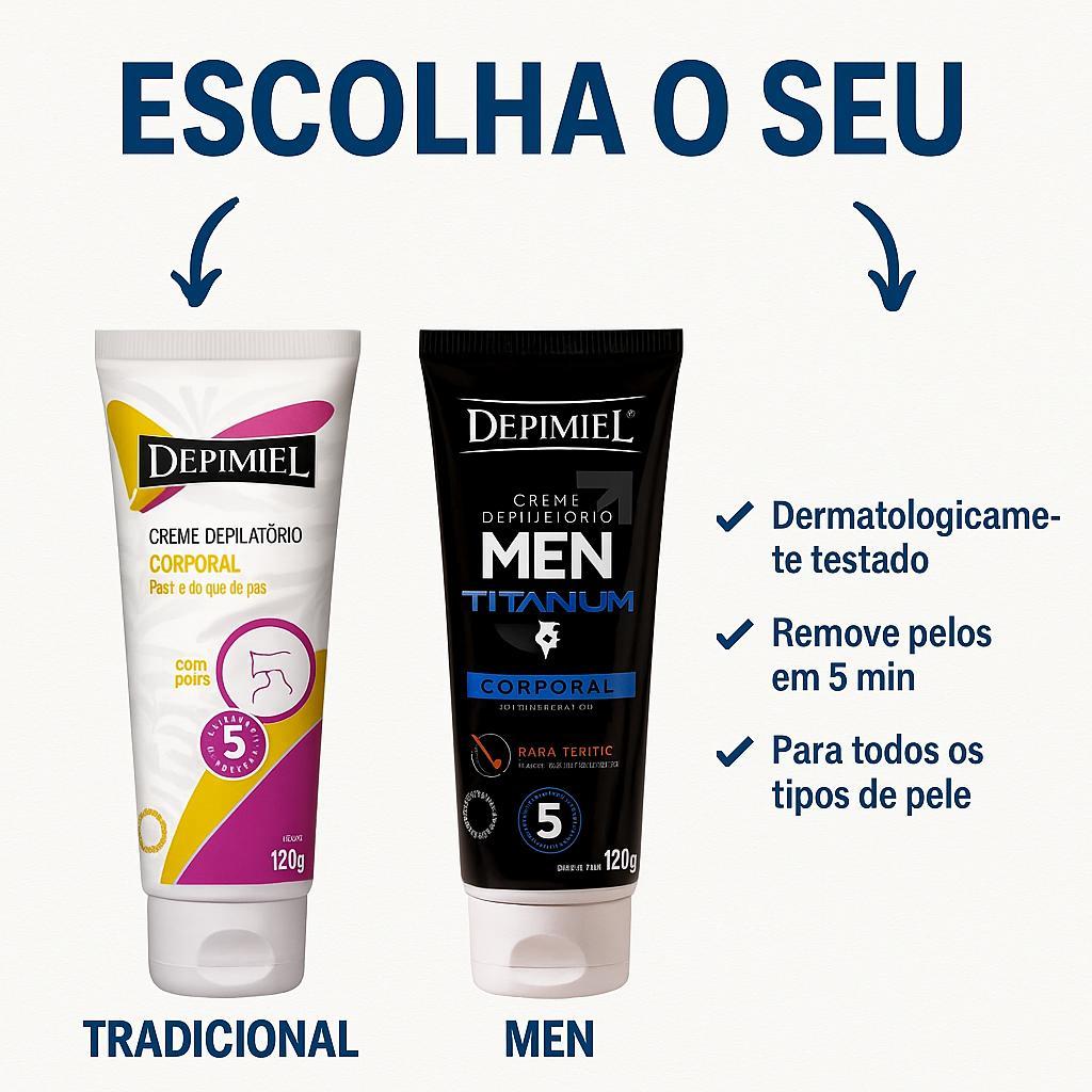 Creme Depilatório Corporal Men ou Tradicional Depimiel 120g em Oferta na Shopee