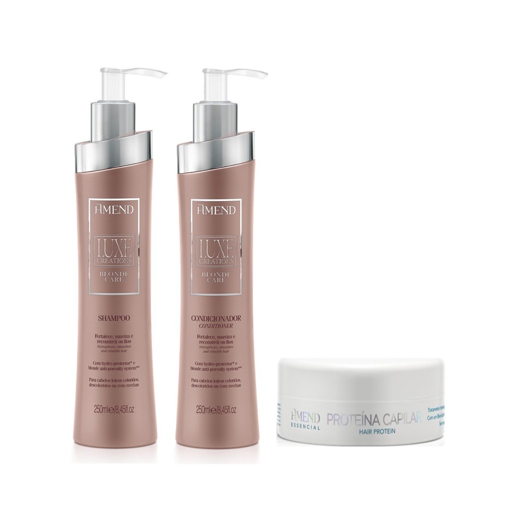 Amend Kit Blonde Care Shampoo e Condicionador 250ml + Prroteína Capilar 100g