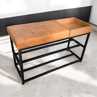 Sapateira Com Banco Macio 90cm Capitone Estilo Industrial Com Porta Objetos 10 Pares em Oferta na Shopee