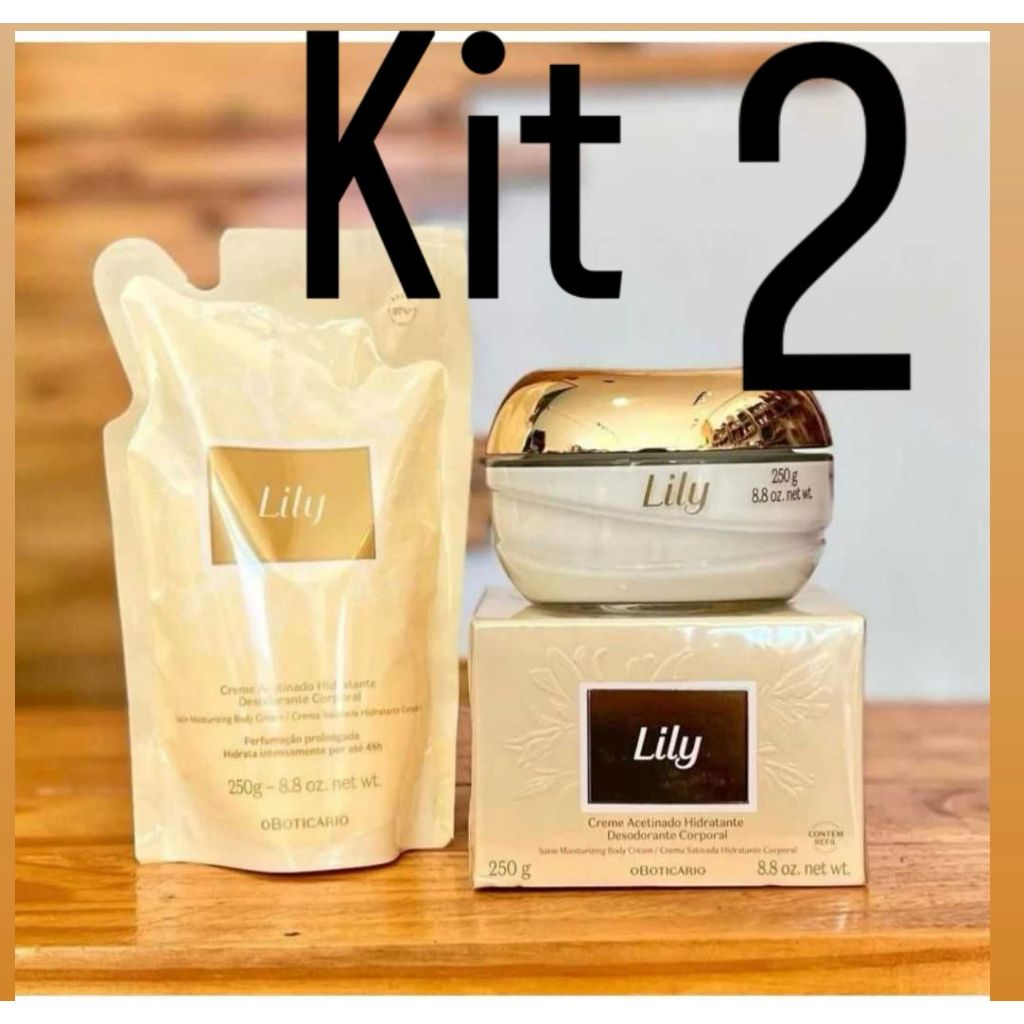KIT 2 Creme Refil Hidratante lili Corporal Natura Tododia lily