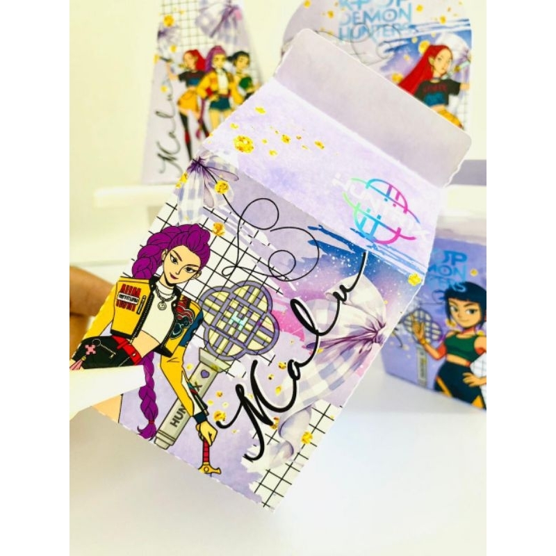Caixinhas Personalizadas Huntrix Menina Kpop Guerreiras K-Pop | Kit 10, 20 ou 30 | Lembrancinha Festa Aniversário