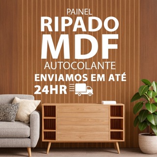 Kit Ate 50 Ripado MDF Adesivo Decorativo Autocolante 45x11 Painel Ripado Parede 3D Premium Sala Quarto em Oferta na Shopee
