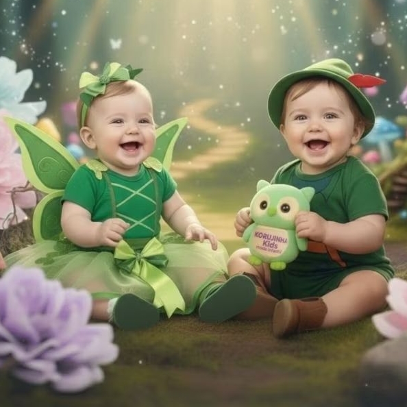 Body Bebê Temático Sininho Peter Pan Tinker Bell Fantasia Mesversário Ítens Opcionais