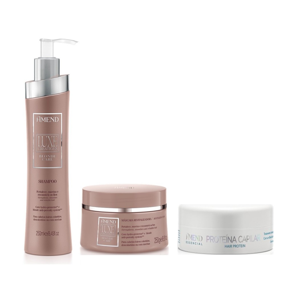Amend Kit Blonde Care Shampoo 250ml + Máscara 250g + Prroteína Capilar 100g