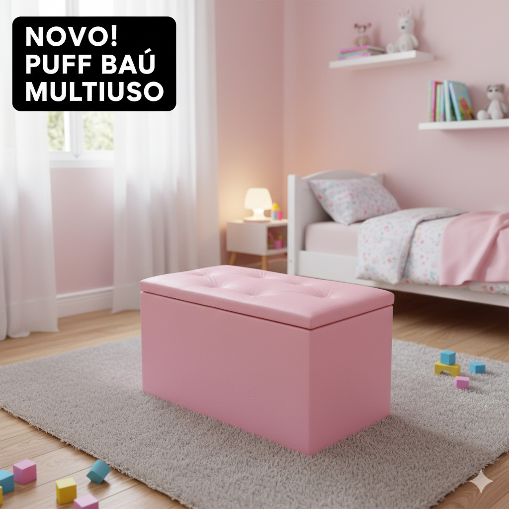 Bau Porta Objetos Puff Medio
