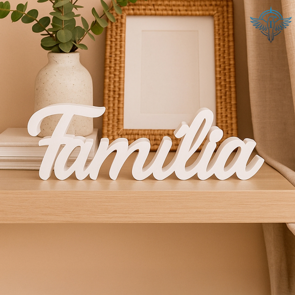 Letreiro Decorativo Família – Placa de Mesa para Casa, Sala de Estar, Quarto e Escritório em Oferta na Shopee