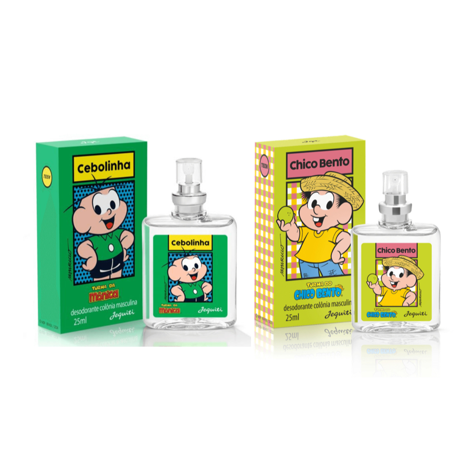 Jequiti Kit Perfume Cebolinha 25ml + Perfume Chico Bento 25ml - Turma da Mônica