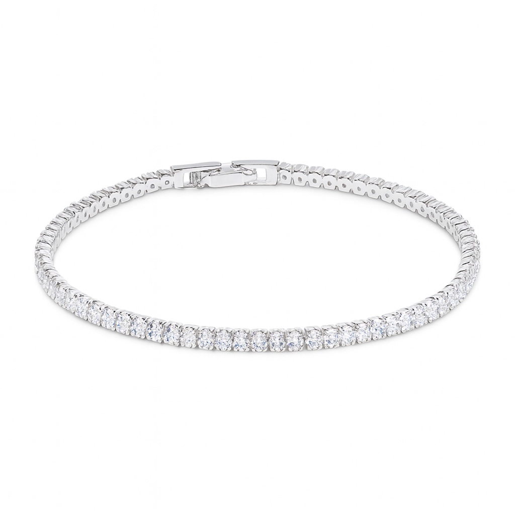 Pulseira Riviera com Pedras P Folheada a Prata 925