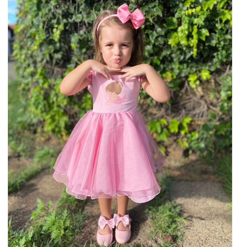 VESTIDO INFANTIL BAILARINA BALLET LUXO MENINA FESTA em Oferta na Shopee