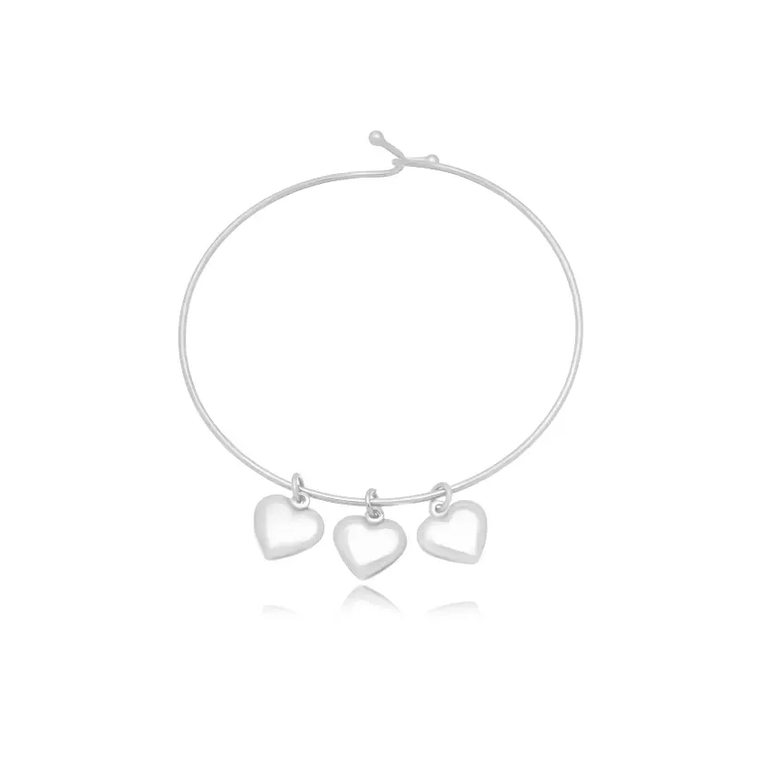Semijoia Gazin - Bracelete Infantil Três corações