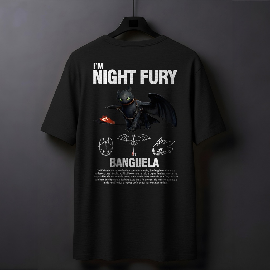 Camiseta Banguela T-shirt Streetwear Dragão | Modelo Casal Algodão Unissex