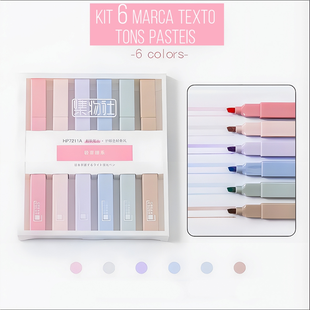 Marca Texto Pastel para Destaque em Biblias e Decoração em Geral