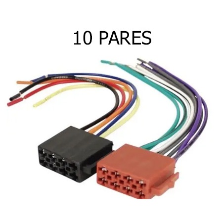 Kit Com 10 Pares Conector Chicote 16 Vias Femea Rádio Aparelho de Som Carro