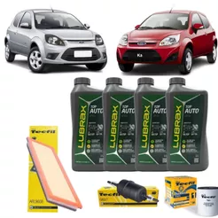 Kit Troca De Oleo E Filtros Ford KA Ecosport Fiesta 1.0 1.6 8v Zetec Rocam 5w30 Sintetico Original