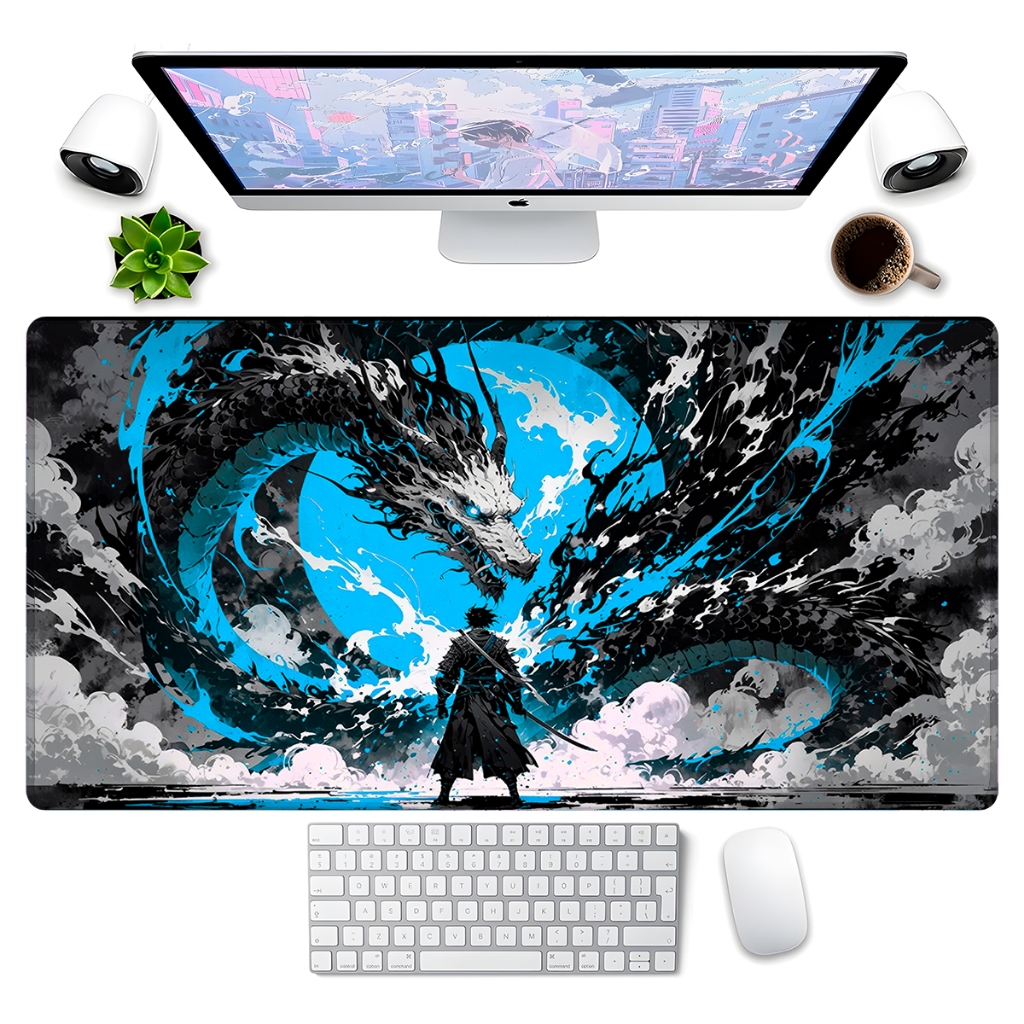 Mouse Pad Gamer Dragão Samuray Costura nas Bordas Excelente Qualidade Varias Estampas e Tamanhos em Oferta na Shopee
