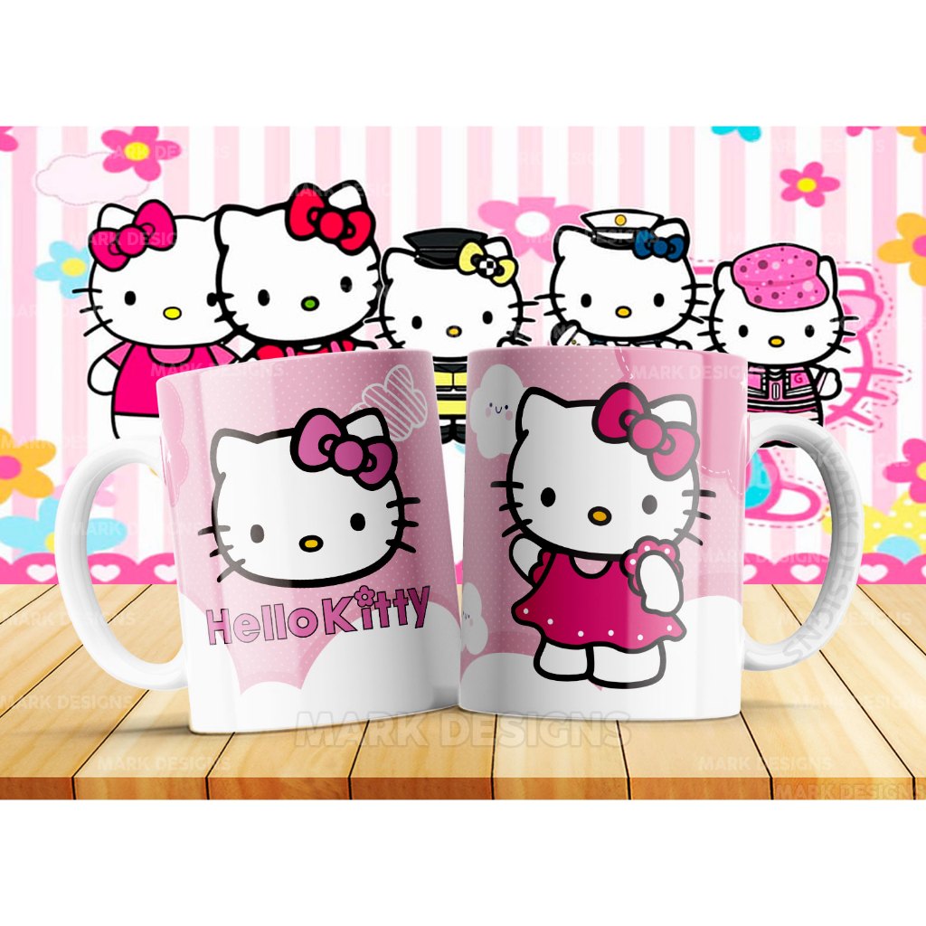 CANECA HELLO KITTY PERSONALIZADA | PLÁSTICO (POLÍMERO) 320ML ALÇA BRANCA