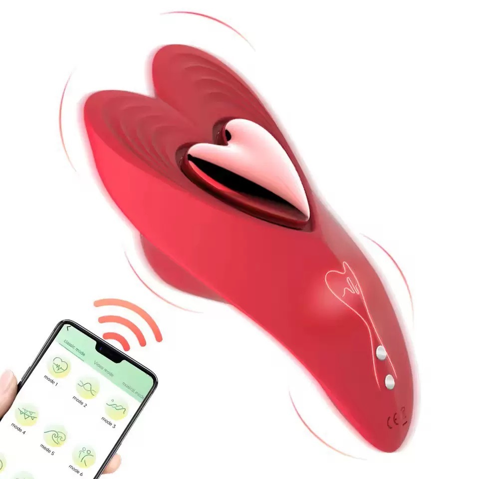 Vibrador Coração de Calcinha Bluetooth Clitóris Controle via Aplicativo 10 modos de vibração