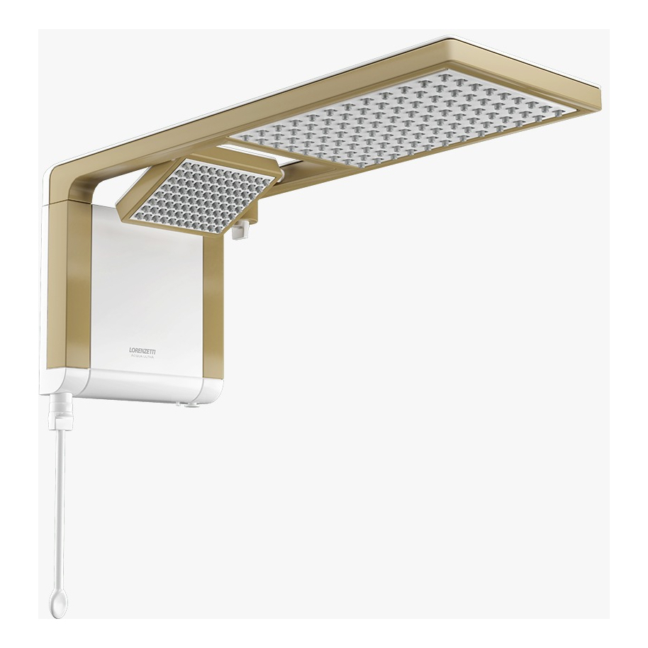 Chuveiro Lorenzetti Acqua Duo Branco Matte Gold 7800w