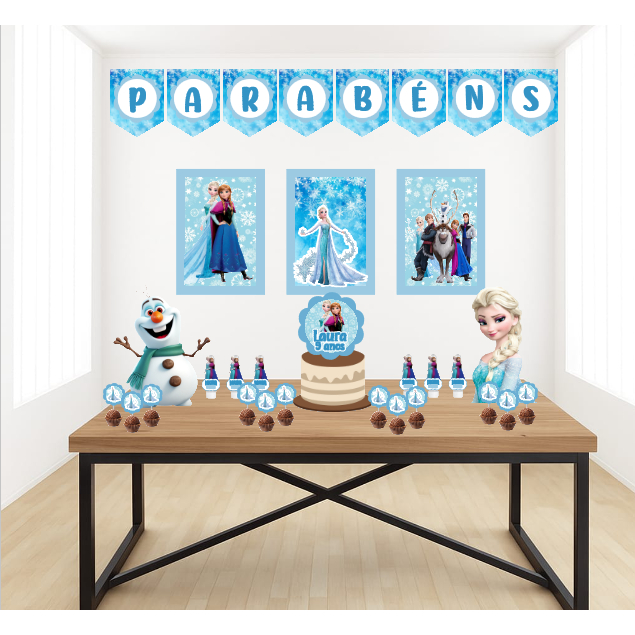 Kit Personalizado Festa Infantil Frozen Decoração Aniversário Mesversário Só Um Bolinho Lembrancinhas