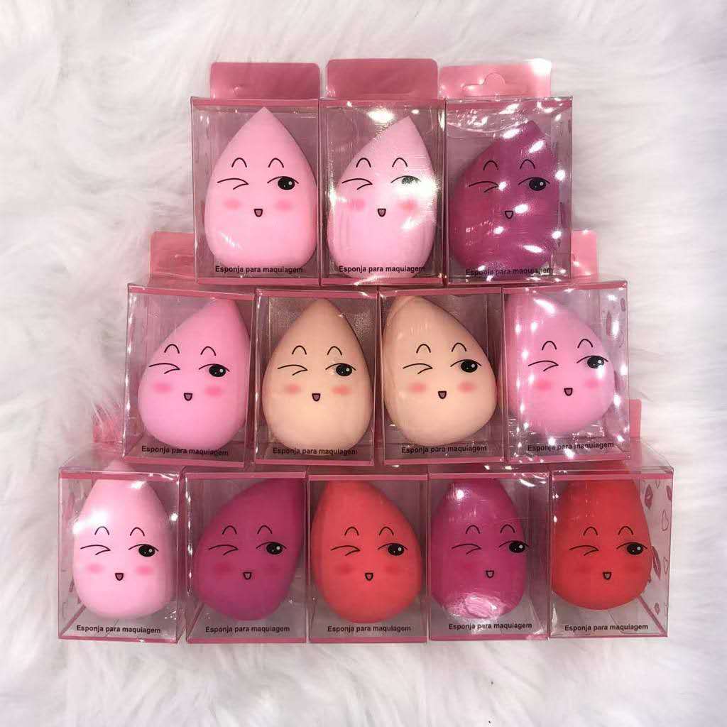 KIT 12 PCS Esponjas Gota Para rosto e Maquiagem Corretivo E Base（com caxinha） em Oferta na Shopee