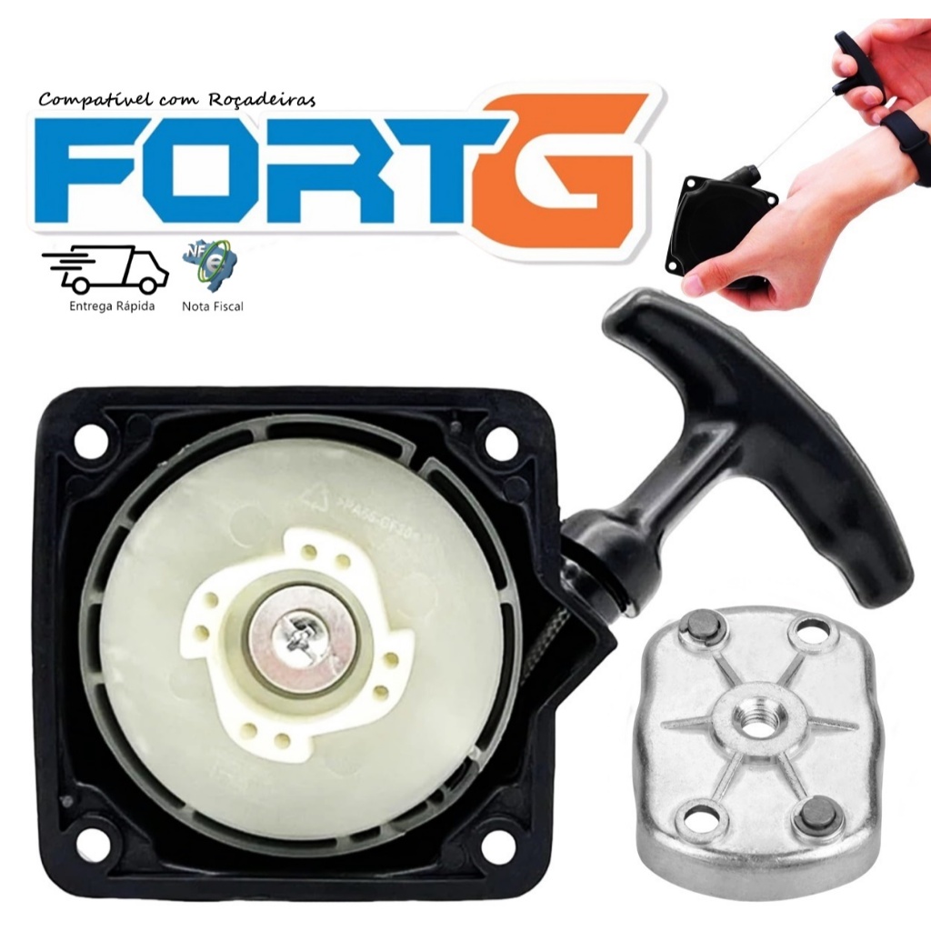 Tampa Puxador Partida Retrátil + Arrastador P/ Roçadeira Fort G 43cc 52cc 62cc em Oferta na Shopee