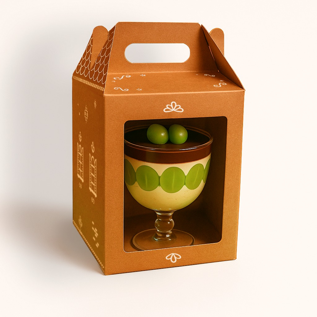 5 Caixas para Taça Natalina Kraft Sobremesa Gourmet Visor