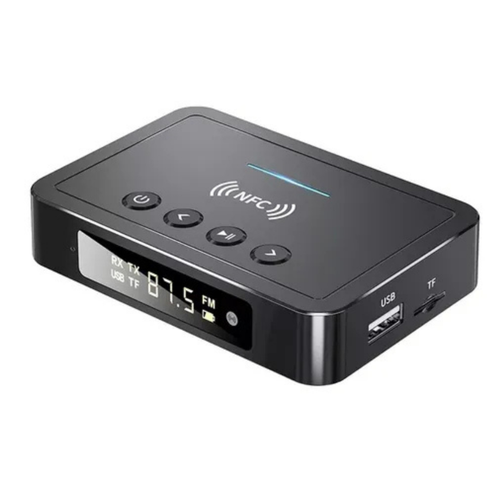 Detalhes do Transmissor / Receptor Bluetooth 5.0 Optica Nfc Rca Tv Som Preto