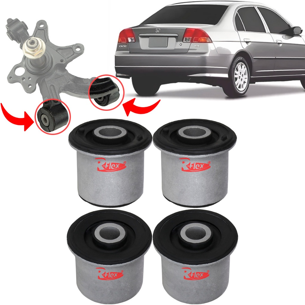Kit 4 Buchas Inferior Da Manga Eixo Traseira Honda Civic 2001 à 2006 em Oferta na Shopee