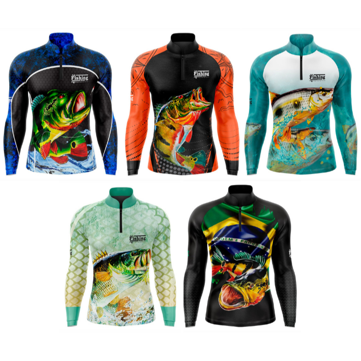 Camisa Pesca Camiseta Blusa De Pescador Proteção Uv50+ Esportiva  Masculina