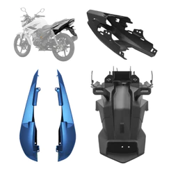Kit Paralama Traseiro Rabeta Lateral e Central moto Fazer 150 anos 2014 á 2025