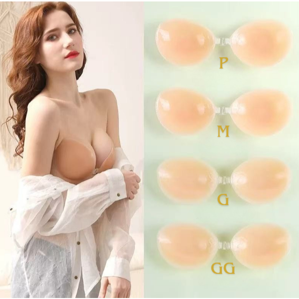 Novo Sutiã de Silicone Fino Sem Costura - Sem Alças Invisível, Design em Velcro, Push Up para Pequenos Seios em Oferta na Shopee