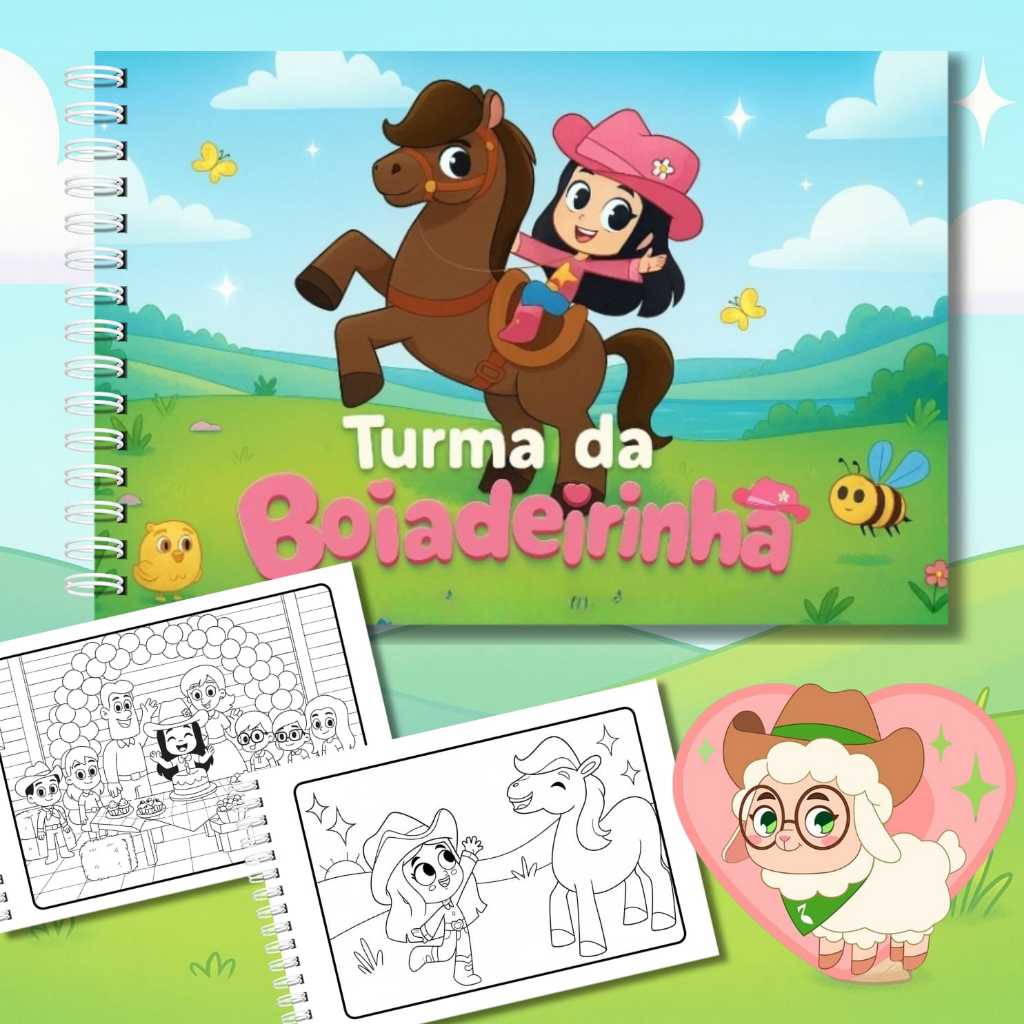 Livro de colorir TURMA DA BOIADEIRINHA | Capa dura | folhas grossas 180g | 50 folhas em Oferta na Shopee