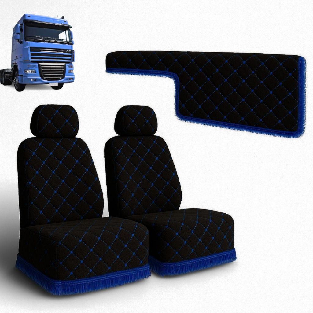 Kit Capa de Banco e Painel Veludo Premium Caminhão DAF