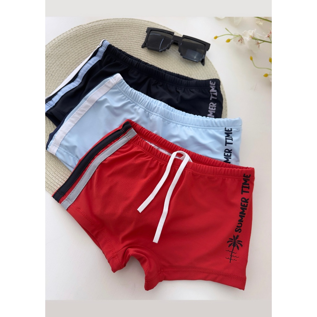 Sunga Masculina Infantil Menino Proteção Roupa Praia Banho Piscina Boxer LUCA