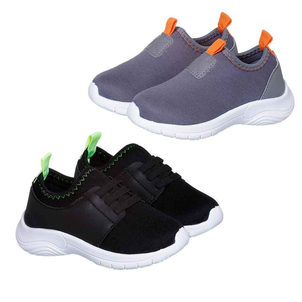 Tênis Infantil Calce Fácil Menino Conforto Masculino Opção Kit 2 Pares