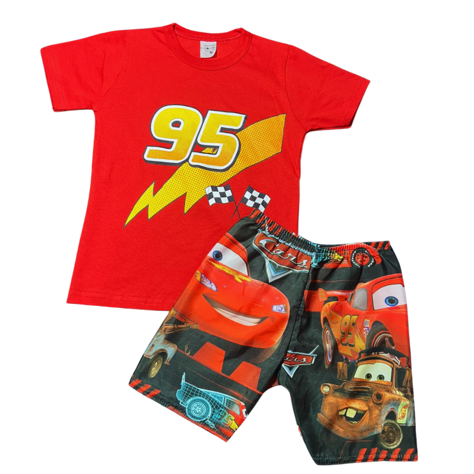 Roupa Infantil Menino Personagem Mcqueen Carros em Oferta na Shopee